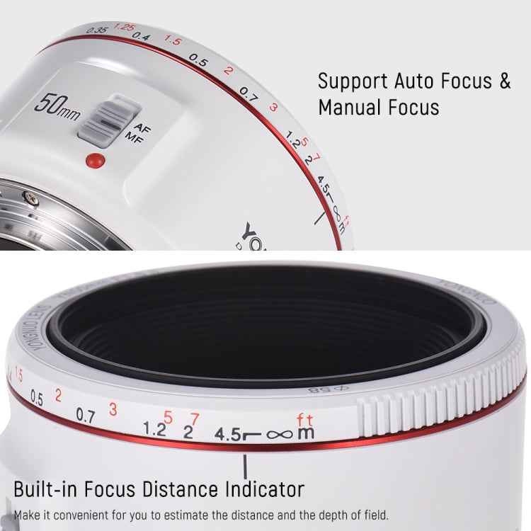 YONGNUO YN50mm F1.8 II Fixed Focus Lens Full Frame Automatic Focus For Canon SLR Camera
