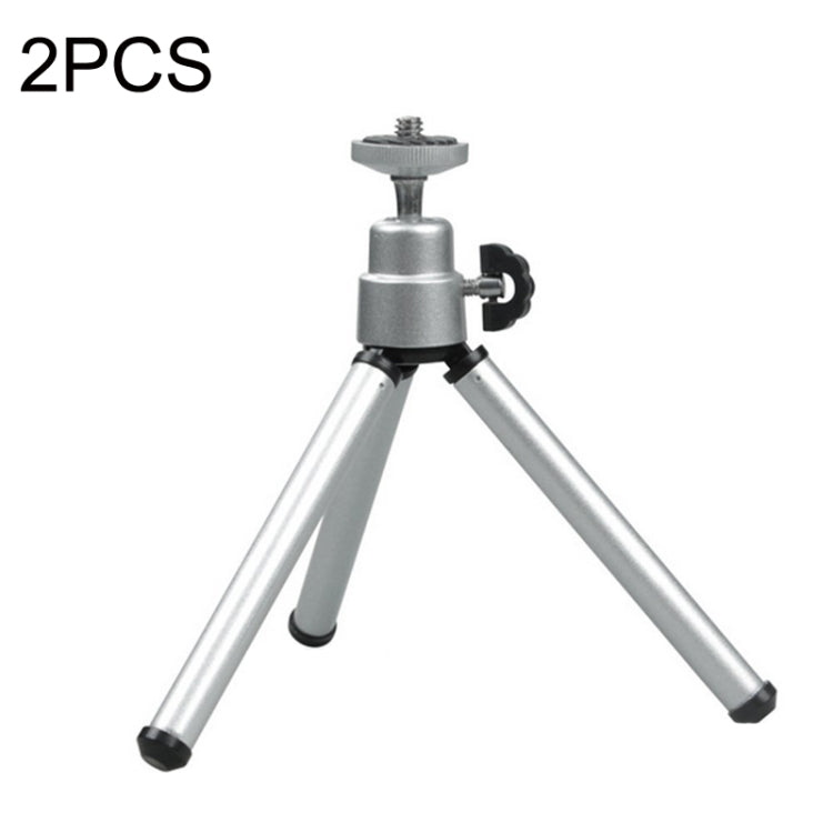2PCS Projector Phone Stand Desktop Portable Telescopic Mini Metal Tripod, Style:, 2 Sections (Black), 2 Sections (Silver), 3 Sections (Black), 3 Sections (Silver)