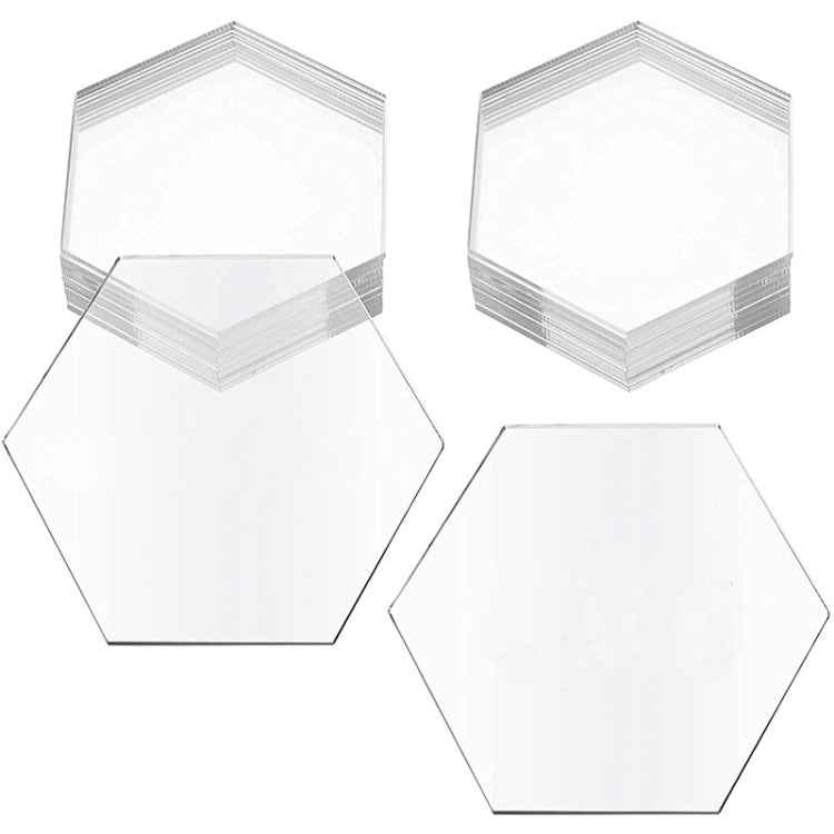 10 PCS Clear Hexagon Acrylic Seat Card Guest Business Card Logo Decoration DIY Board