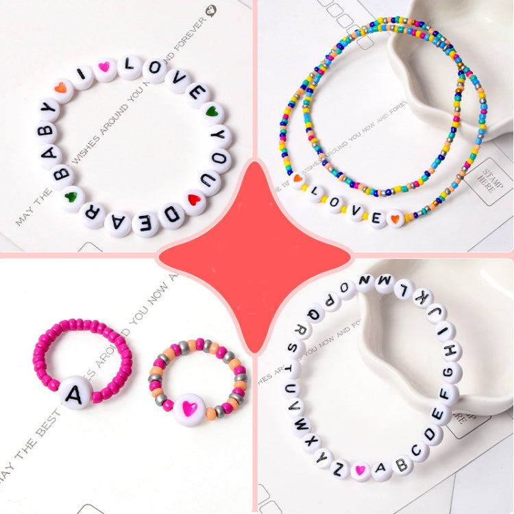 28 Grid Alphabet Beads Rice Beads DIY Beaded Bracelet Material, 28 Grid
