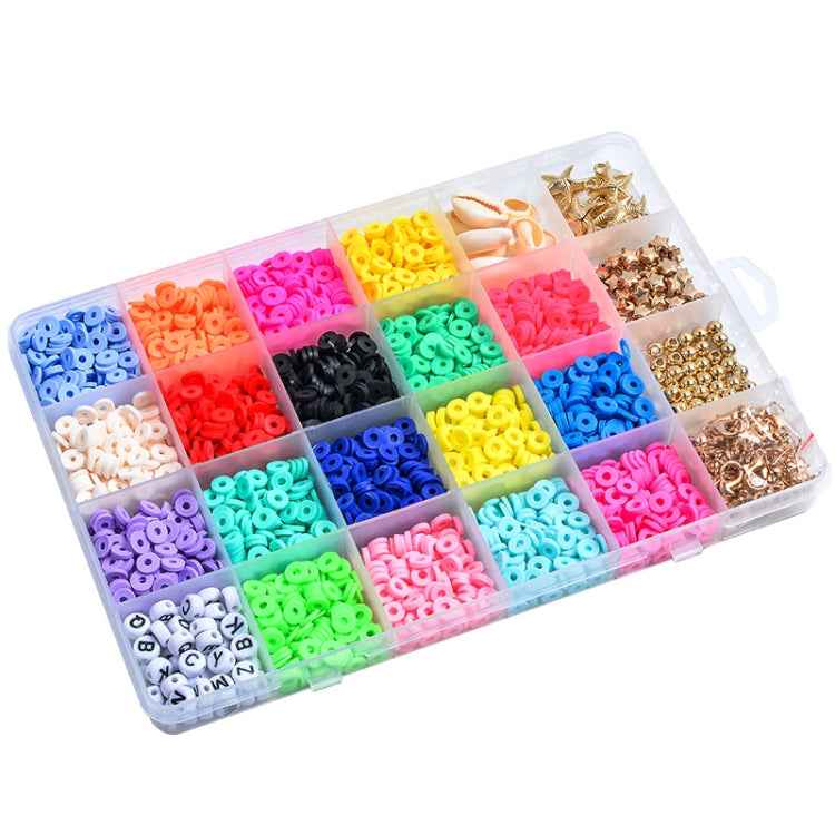 24 Grid 6mm Soft Ceramic Bead Flakes DIY Bracelet Necklace Making Materials