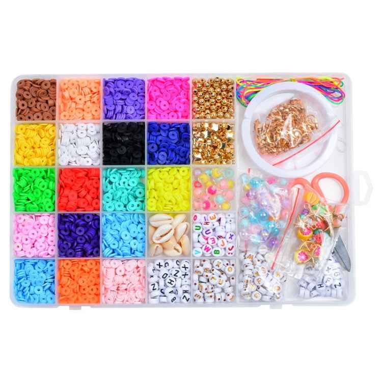 25 Grid 6mm Soft Ceramic Bead Flakes DIY Bracelet Necklace Making Materials