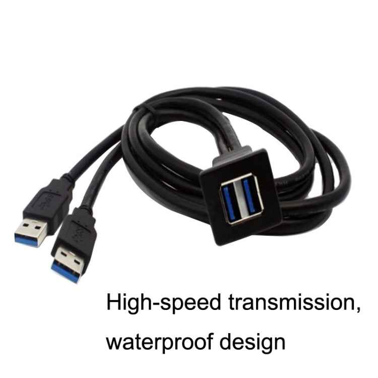 RF-56 Dual-port USB3.0 Waterproof Cable Car Dashboard Audio Extension Line, Cable Length: 1m