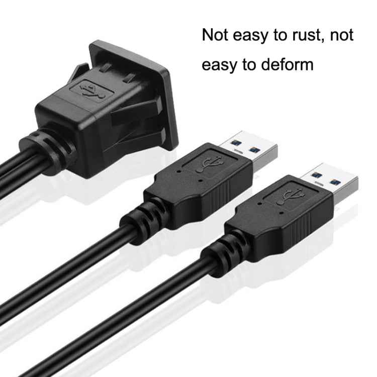 RF-56 Dual-port USB3.0 Waterproof Cable Car Dashboard Audio Extension Line, Cable Length: 1m