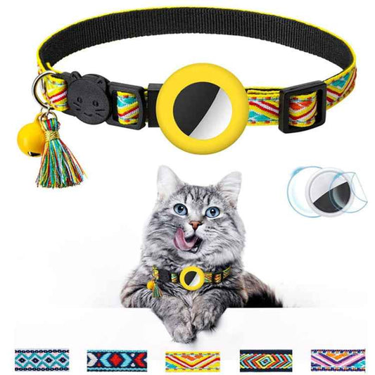 Pet Colored Bell Tassel Collar for Airtag Tracker