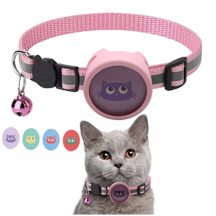 Pet Reflective Collar with Bell for AirTag 2nd Gen / AirTag 1st Gen, Red, Purple, Black, Pink