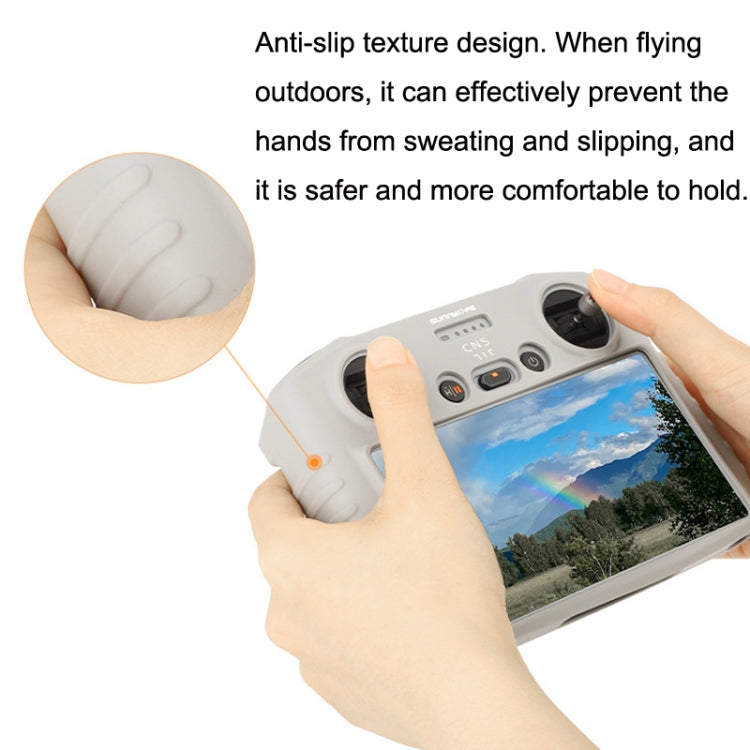 Sunnylife For DJI RC Remote Control Silicone Protective Case, Style: With Hood (Gray), For DJI RC With Hood (Black), For DJI RC With Hood (Gray), For Mini 3 Pro DJI RC Without Hood (Black), For DJI RC Without Hood (Gray)