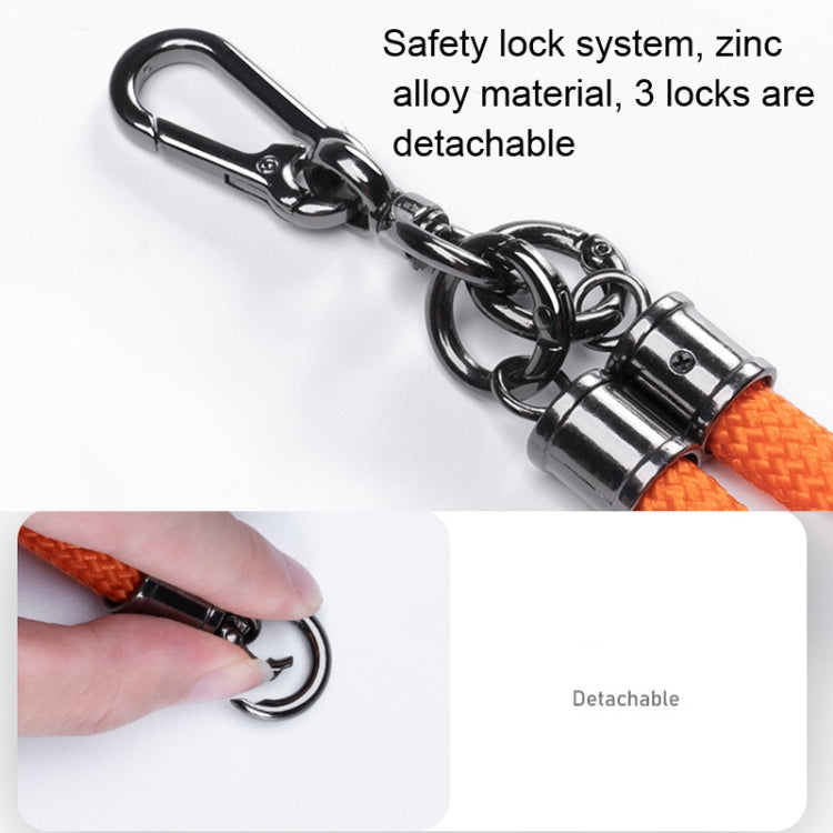 Mobile Phone Mountaineering Rope Lanyard Can Be Hung Neck Or Crossbody, Black, Orange, Sky Blue, Red, Gem Blue, Violet, Brick Orange