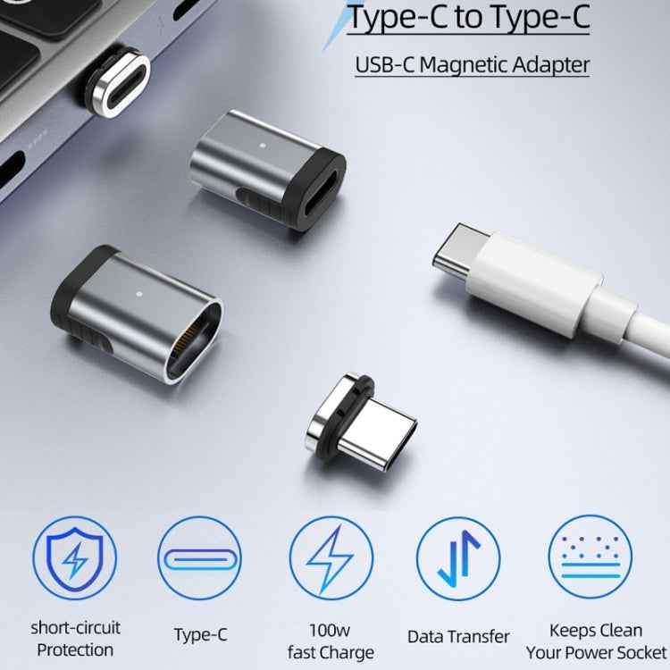 TZ28 PD 100W 24Pin Fast Charge Data and Video Transmission Type-C / USB-C Magnetic Adapter