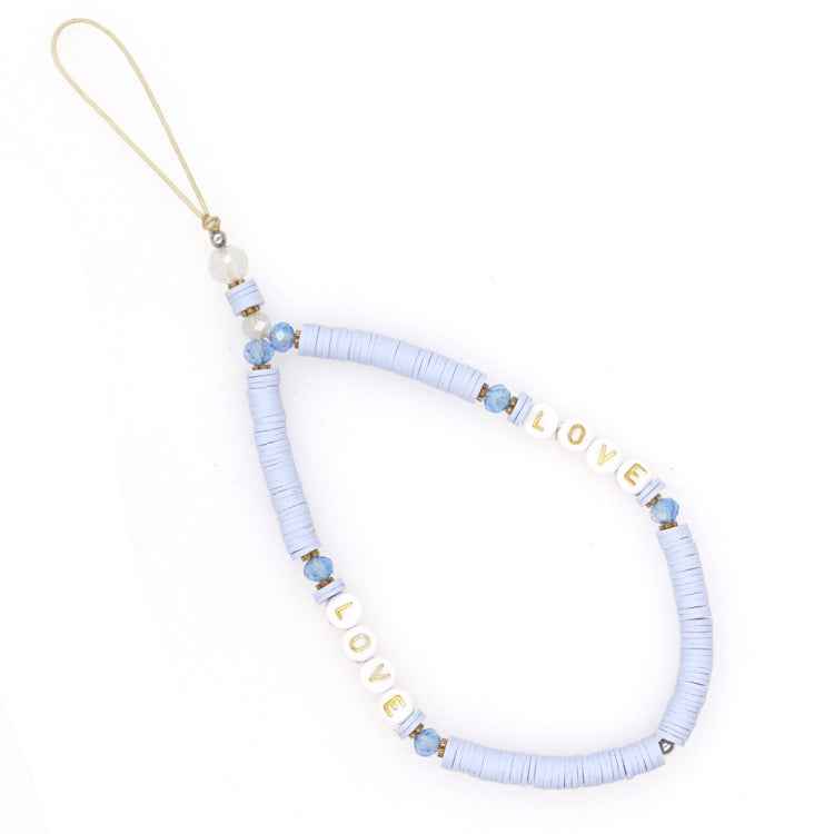 Geometric Letter Soft Pottery Mobile Phone Lanyard Anti-lost Phone Chain