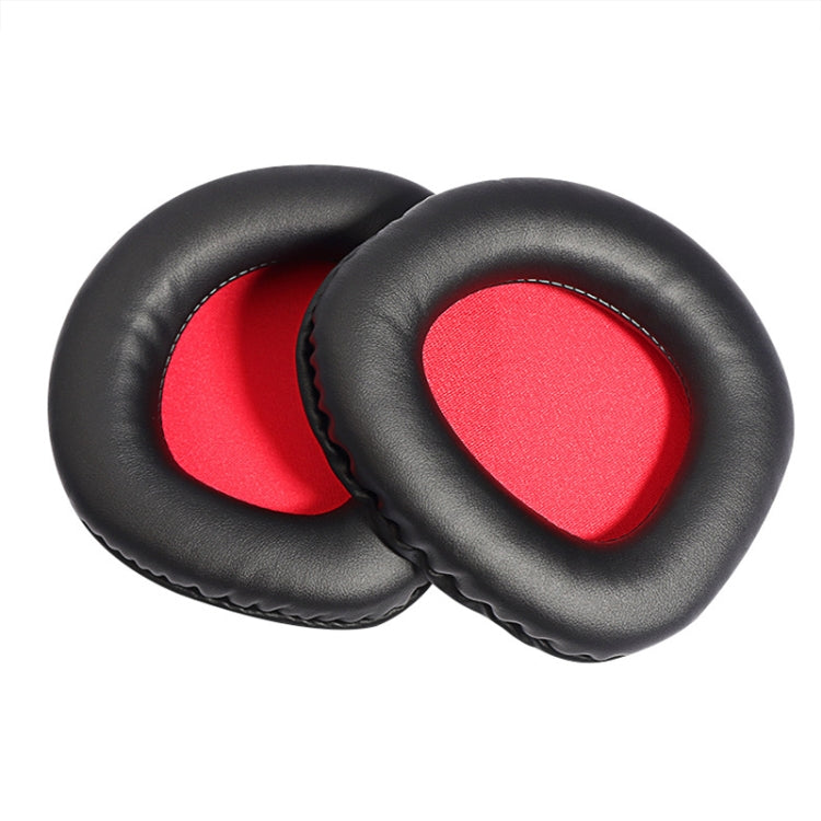 2 PCS Slow Rebound Sponge Headphone Cover Cushion For DAREU EH712/EH715, Black Red Net, Black Orange Net