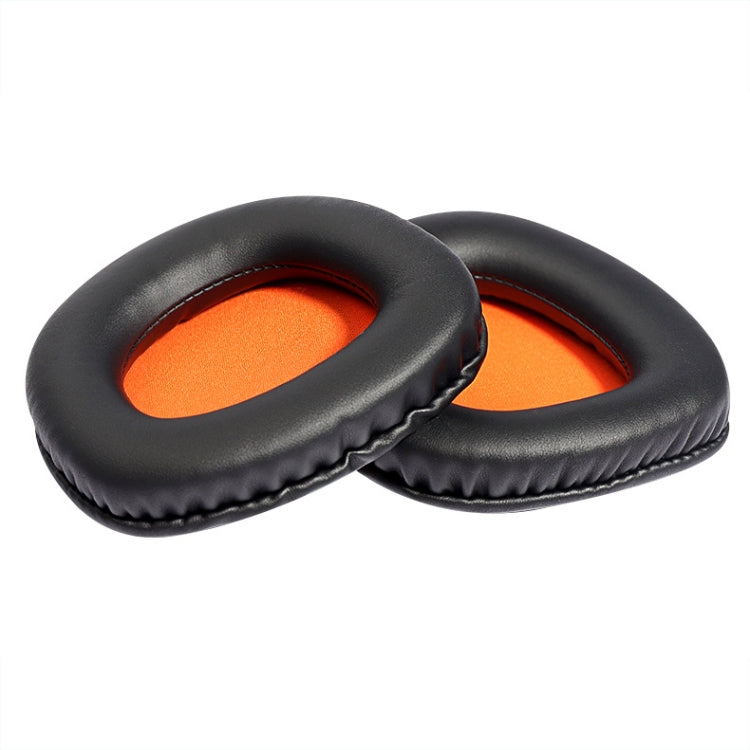 2 PCS Slow Rebound Sponge Headphone Cover Cushion For DAREU EH712/EH715, Black Red Net, Black Orange Net
