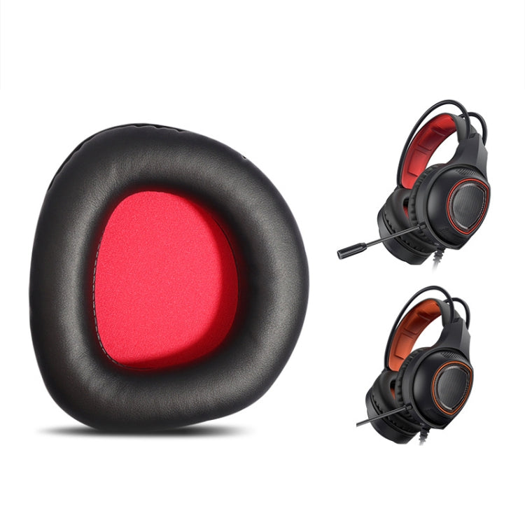 2 PCS Slow Rebound Sponge Headphone Cover Cushion For DAREU EH712/EH715, Black Red Net, Black Orange Net