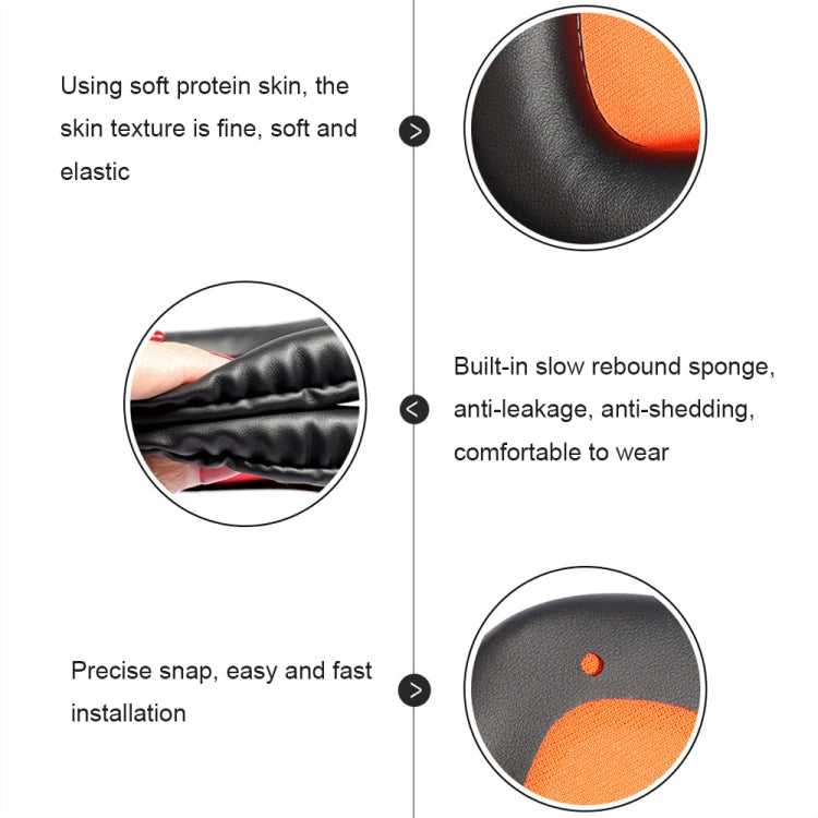 2 PCS Slow Rebound Sponge Headphone Cover Cushion For DAREU EH712/EH715, Black Red Net, Black Orange Net