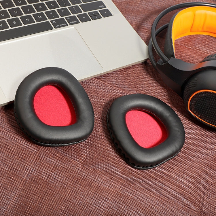 2 PCS Slow Rebound Sponge Headphone Cover Cushion For DAREU EH712/EH715, Black Red Net, Black Orange Net
