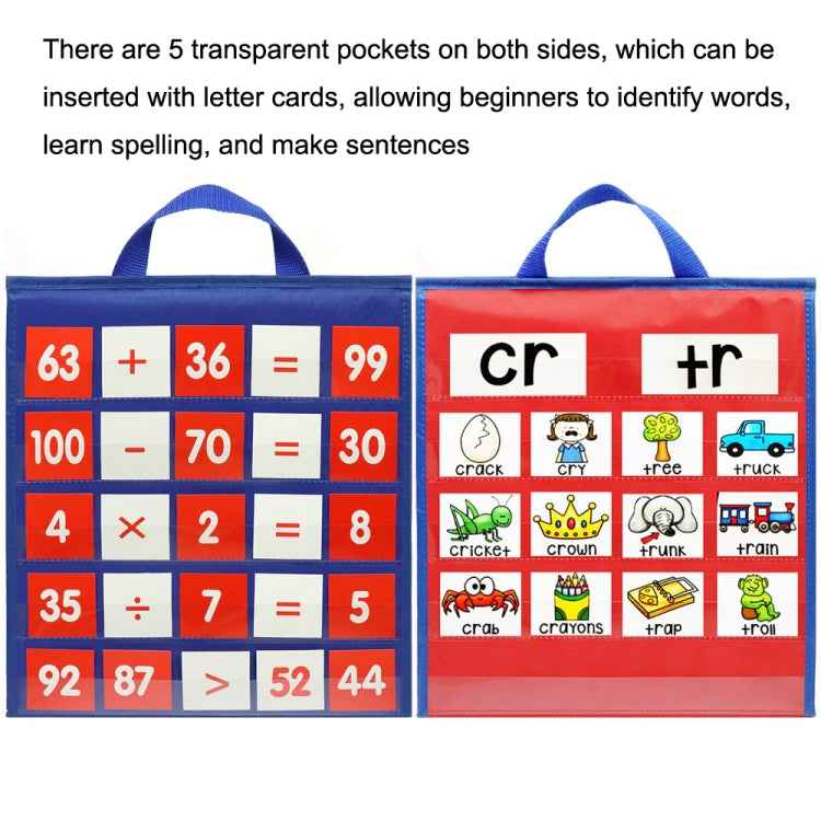 Children Educational Early Education Foldable Desktop Teaching Pocket Chart