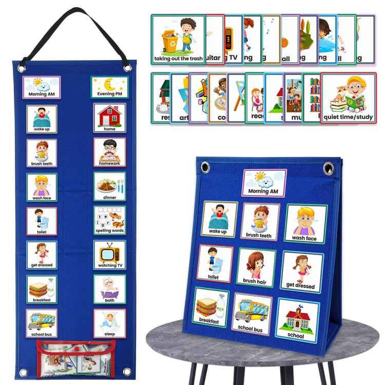 Children Visual Calendar Daily Work Planner Early Education Hanging Bag