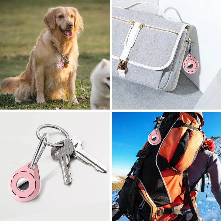 Location Tracker Anti-Lost Silicone Protective Cover For AirTag 2nd Gen / AirTag 1st Gen, Lime White, Mint Green, Orange, Black, Red, Yellow, Denim Blue, Wine Red, Ink Green, Noon Blue, Pink, Coral Color, Transparent, Luminous Green, Luminous Blue+Buck...