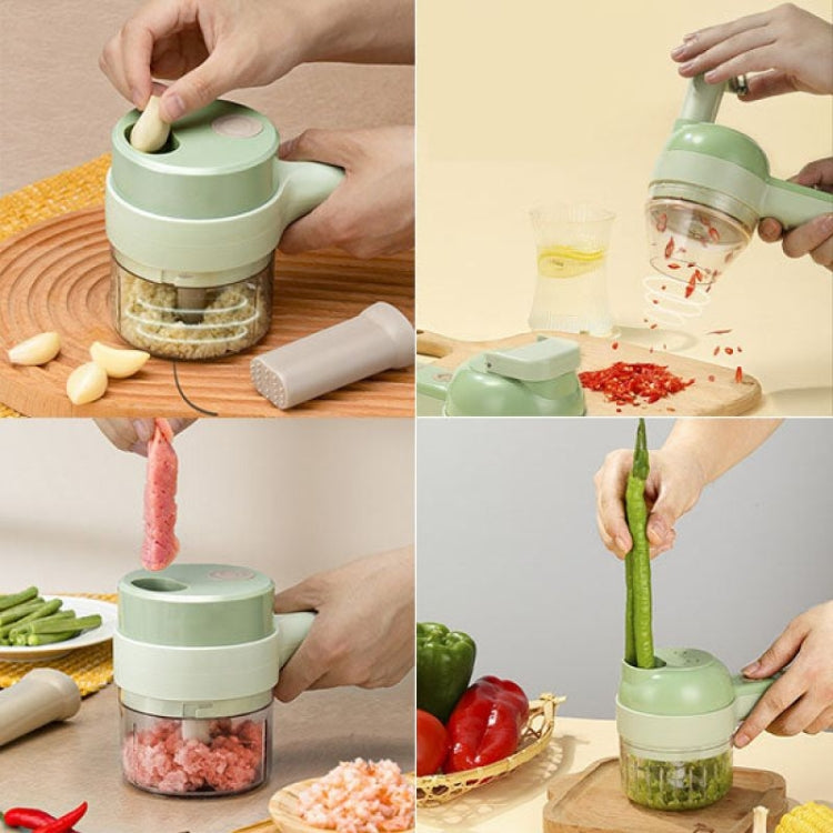 4 In 1 Handheld Electric Vegetable Cutter Set Garlic Mud Masher Garlic Chopper