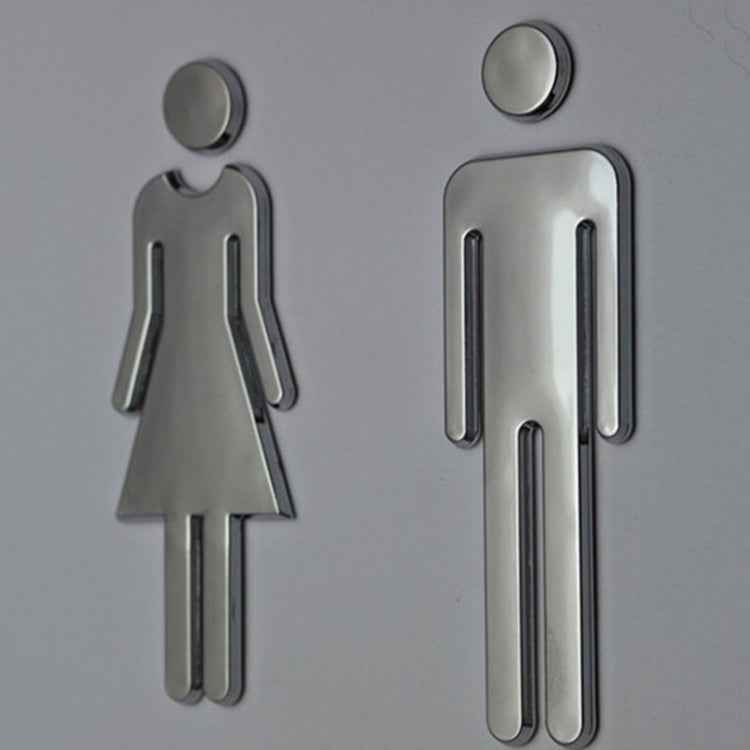 2 PCS 12cm Toilet /Bathroom /Restroom /WC Door Wall Sign Signage