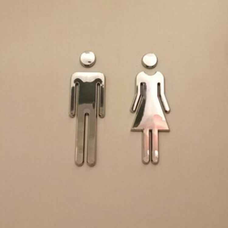 2 PCS 12cm Toilet /Bathroom /Restroom /WC Door Wall Sign Signage