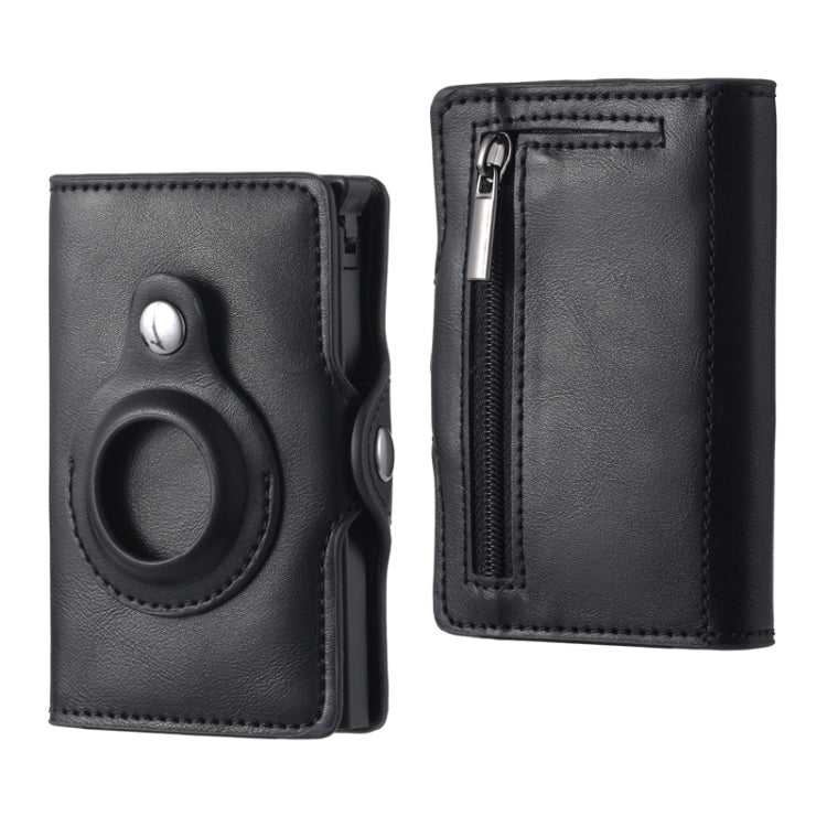 FY2108 Tracker Wallet Metal Card Holder for AirTag 2nd Gen / AirTag 1st Gen, Crazy Horse (Black), Crazy Horse (Coffee), Crazy Horse (Red), Crazy Horse (Green)
