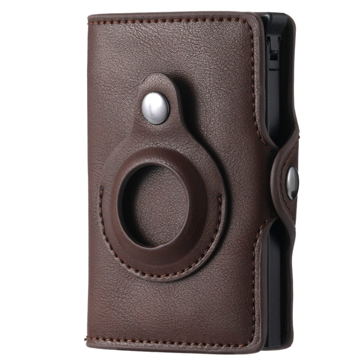 FY2108 Tracker Wallet Metal Card Holder for AirTag 2nd Gen / AirTag 1st Gen, Crazy Horse (Black), Crazy Horse (Coffee), Crazy Horse (Red), Crazy Horse (Green)