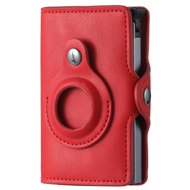 FY2108 Tracker Wallet Metal Card Holder for AirTag 2nd Gen / AirTag 1st Gen, Crazy Horse (Black), Crazy Horse (Coffee), Crazy Horse (Red), Crazy Horse (Green)