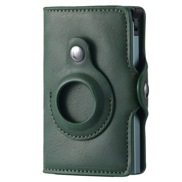 FY2108 Tracker Wallet Metal Card Holder for AirTag 2nd Gen / AirTag 1st Gen, Crazy Horse (Black), Crazy Horse (Coffee), Crazy Horse (Red), Crazy Horse (Green)