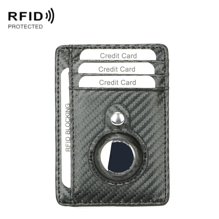TQ-319 Anti-Theft Anti-Lost Tracker Leather Card Holder For AirTag 2nd Gen / AirTag 1st Gen, Carbon Fiber (Black), Carbon Fiber (Brown), Flat Pattern (Black), Flat Pattern (Brown)