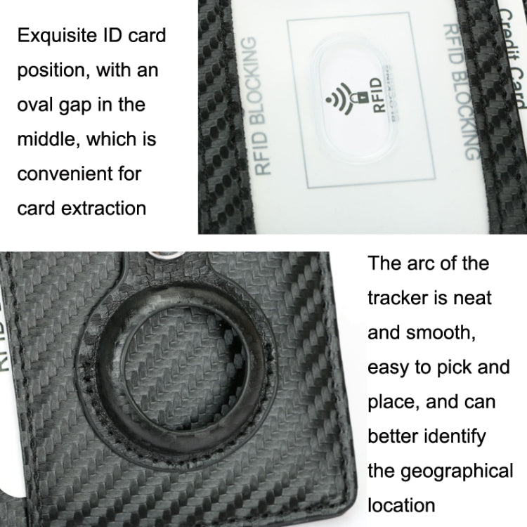 TQ-319 Anti-Theft Anti-Lost Tracker Leather Card Holder For AirTag 2nd Gen / AirTag 1st Gen, Carbon Fiber (Black), Carbon Fiber (Brown), Flat Pattern (Black), Flat Pattern (Brown)