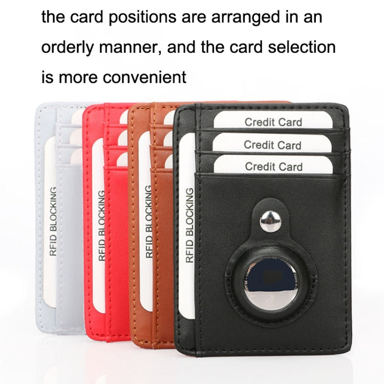 TQ-319 Anti-Theft Anti-Lost Tracker Leather Card Holder For AirTag 2nd Gen / AirTag 1st Gen, Carbon Fiber (Black), Carbon Fiber (Brown), Flat Pattern (Black), Flat Pattern (Brown)