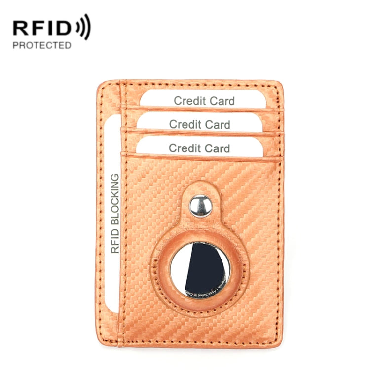 TQ-319 Anti-Theft Anti-Lost Tracker Leather Card Holder For AirTag 2nd Gen / AirTag 1st Gen, Carbon Fiber (Black), Carbon Fiber (Brown), Flat Pattern (Black), Flat Pattern (Brown)