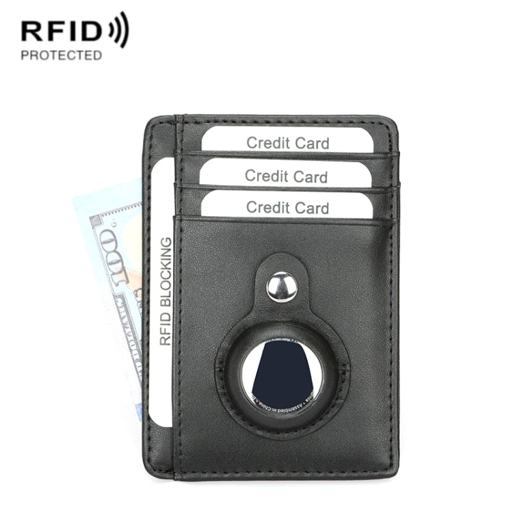TQ-319 Anti-Theft Anti-Lost Tracker Leather Card Holder For AirTag 2nd Gen / AirTag 1st Gen, Carbon Fiber (Black), Carbon Fiber (Brown), Flat Pattern (Black), Flat Pattern (Brown)