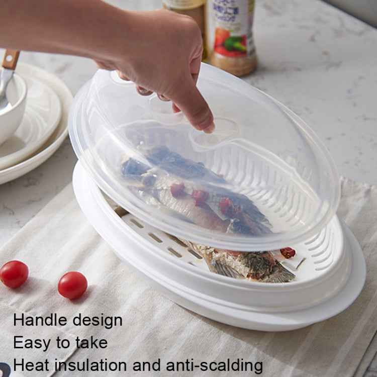 Microwave Fish Steamer With Lid Preserved Steamed Fish Plate