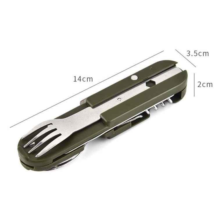Outdoor Camping Tableware Stainless Steel Folding Knife Fork and Spoon Combination Tableware