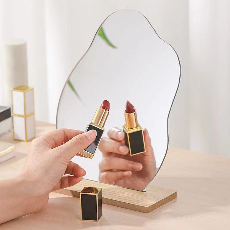 Irregular Acrylic Mirror With Wooden Base Photo Props, Water Drip, Cloud, Water Wave, Mountain