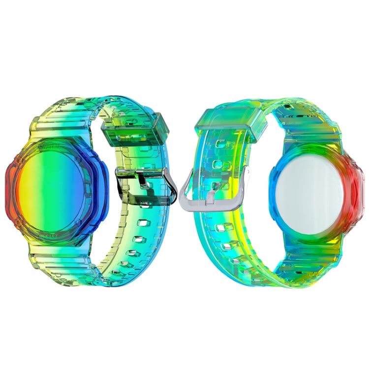TPU Glacier Strap Child Adult GPS Finder Wristband for AirTag 2nd Gen / AirTag 1st Gen, Transparent, Transparen Black, Transparen Pink, Transparen Green