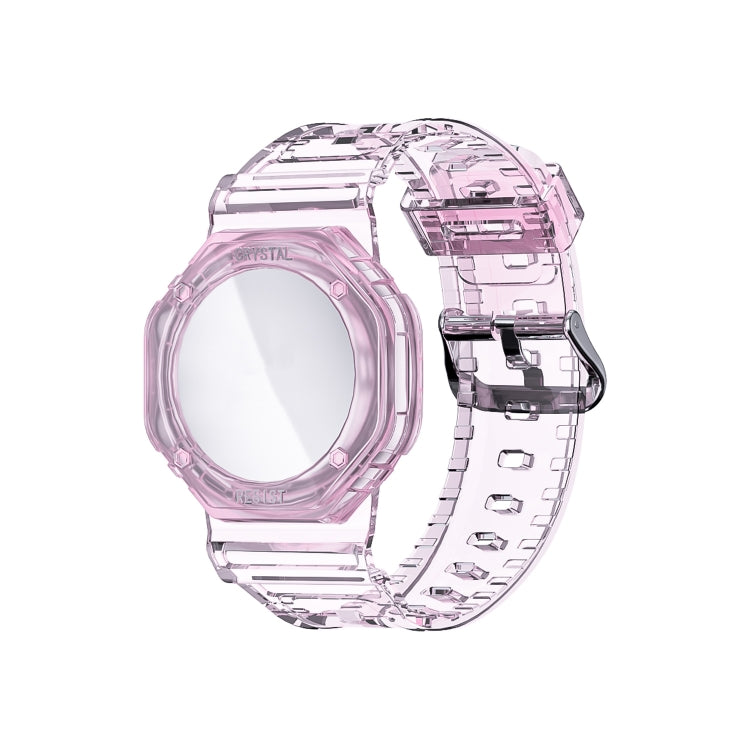 TPU Glacier Strap Child Adult GPS Finder Wristband for AirTag 2nd Gen / AirTag 1st Gen, Transparent, Transparen Black, Transparen Pink, Transparen Green