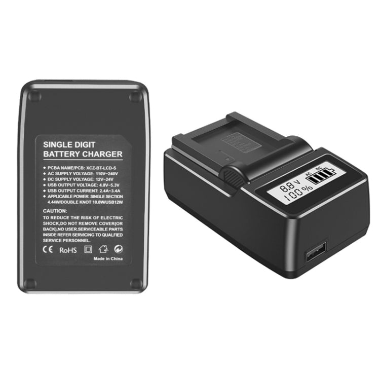 LCD Single Charger Camera Battery Charger, EU Plug