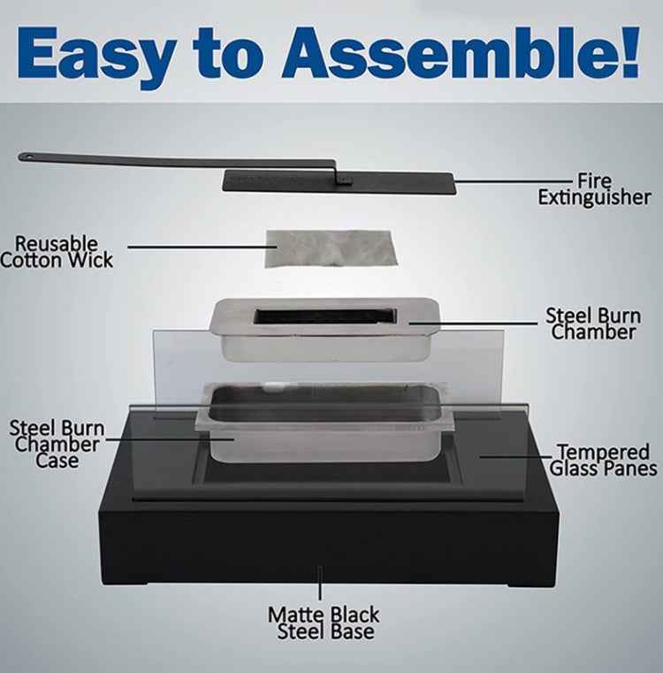 Tabletop Outdoor Alcohol Fireplace Lamp Flame Heater Metal Fireplace