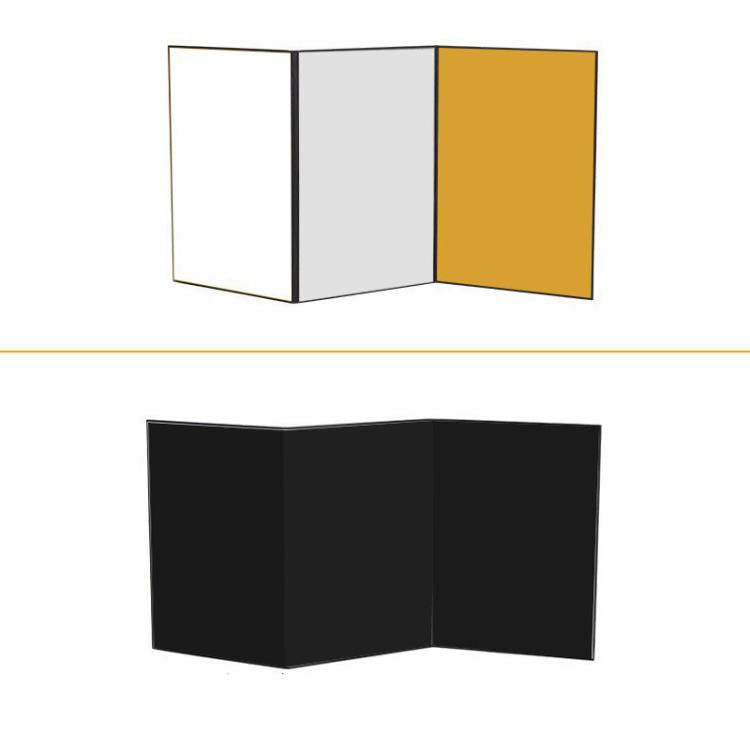 Tri-Fold Photography Cardstock Reflector Props, A3 One Side All White, A3 One Side All Black, A3 One Side All Gold, A4 One Side All White, A4 One Side All Silver, A4 One Side All Gold