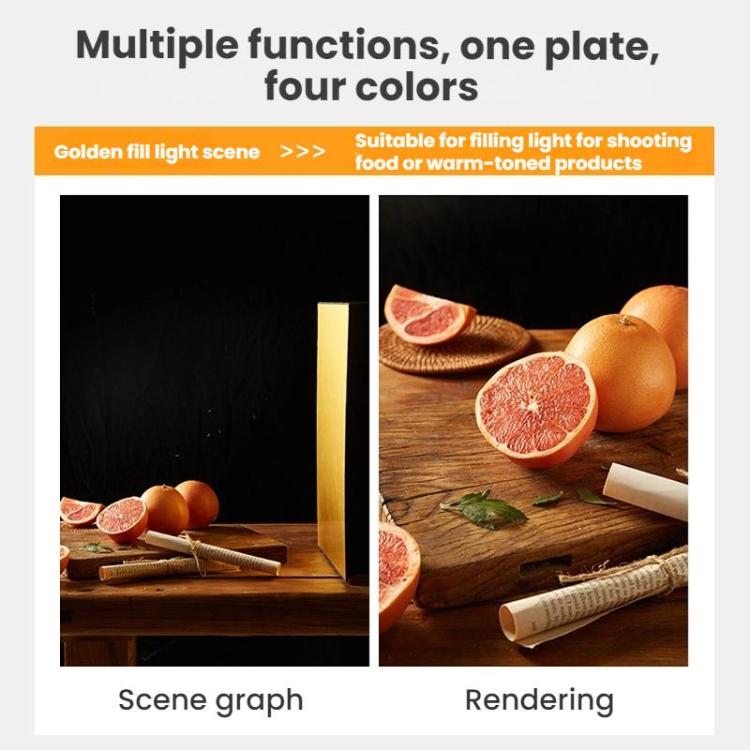 Tri-Fold Photography Cardstock Reflector Props, A3 One Side All White, A3 One Side All Black, A3 One Side All Gold, A4 One Side All White, A4 One Side All Silver, A4 One Side All Gold