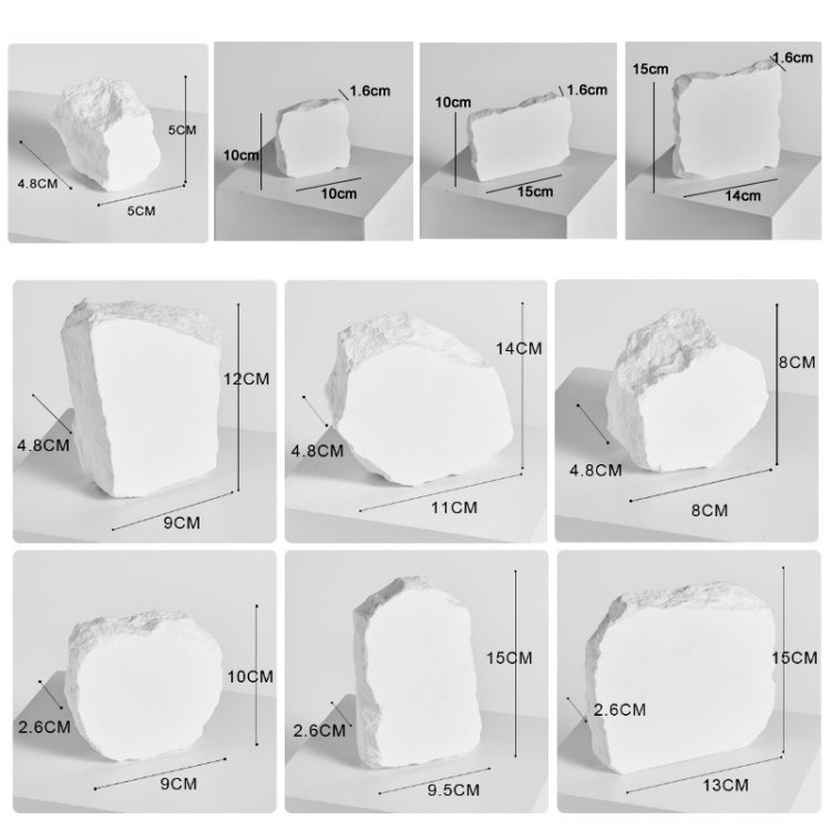 Irregular Plaster Jewelry Ornaments Photography Props, Size:, 1.6cm Small, 1.6cm Medium, 1.6cm Large, 2.6cm Small, 2.6cm Medium, 2.6cm Large, 4.8cm Small, 4.8cm Medium, 4.8cm Large A, 4.8cm Large B