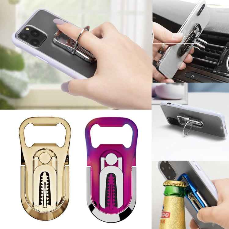 Multifunction Car Air Vent Phone Holder Finger Ring Phone Bracket Bottle Opener