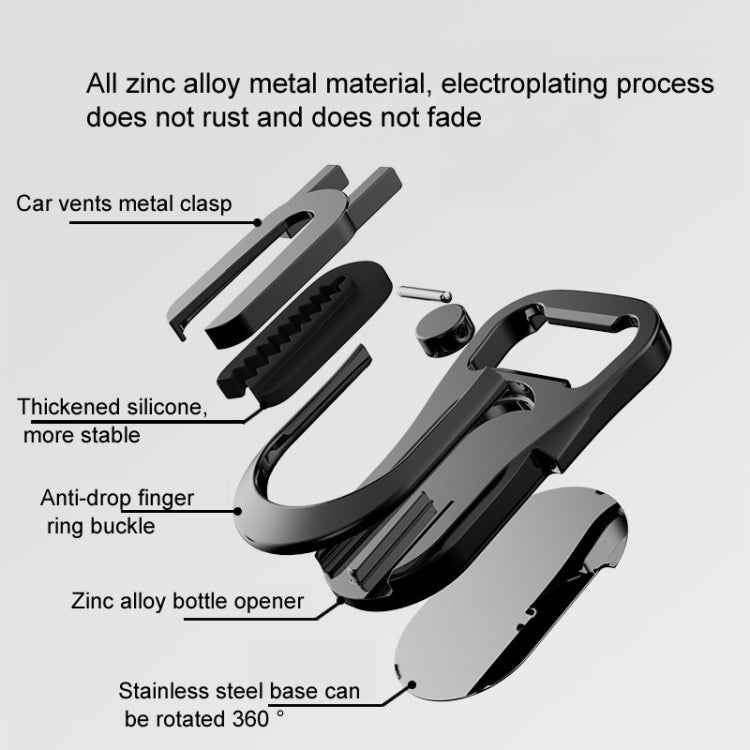 Multifunction Car Air Vent Phone Holder Finger Ring Phone Bracket Bottle Opener