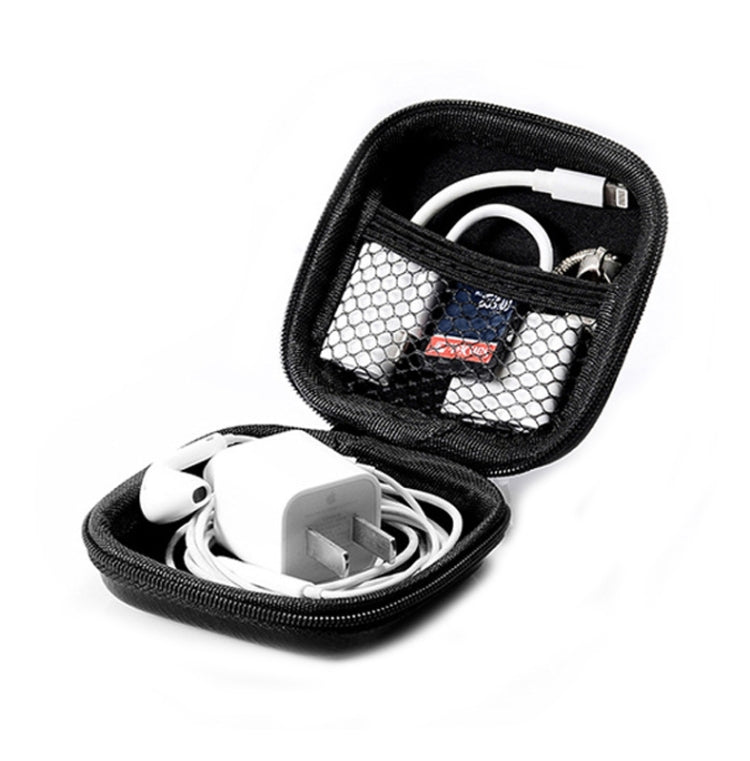 Retro Leather USB Data Cable Storage Bag Earphone Headset Case Pouch Box