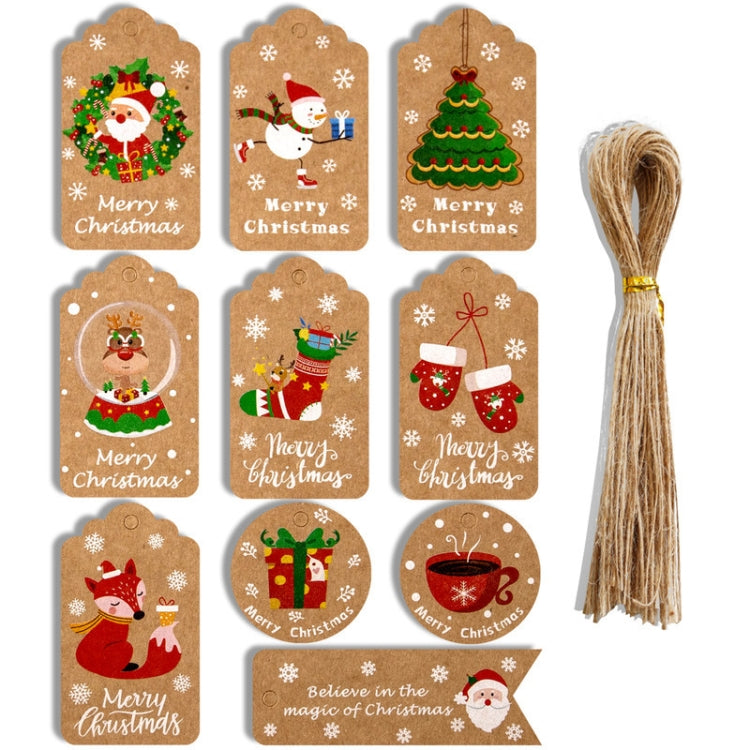 2 Packs 50pcs/set Christmas Kraft Paper Tags Gift Wrapping Paper Labels, Series 1, Series 2, Series 3, Series 4, Series 5, Series 6, Series 7, Series 8, Series 9, Series 10, Series 11, Series 12, Series 13, Series 14