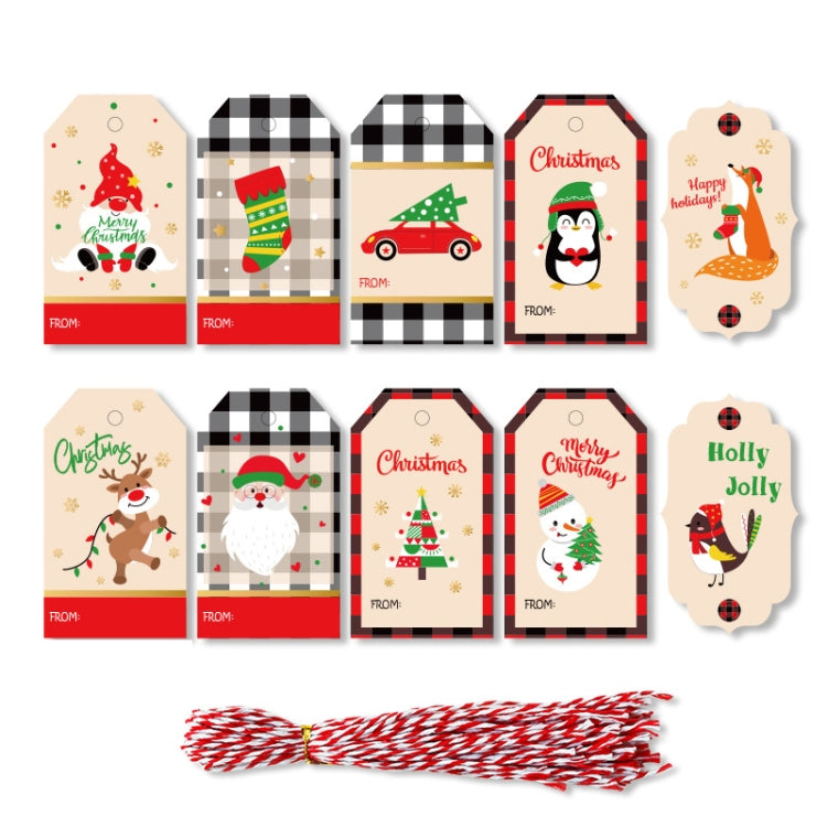 2 Packs 50pcs/set Christmas Kraft Paper Tags Gift Wrapping Paper Labels, Series 1, Series 2, Series 3, Series 4, Series 5, Series 6, Series 7, Series 8, Series 9, Series 10, Series 11, Series 12, Series 13, Series 14