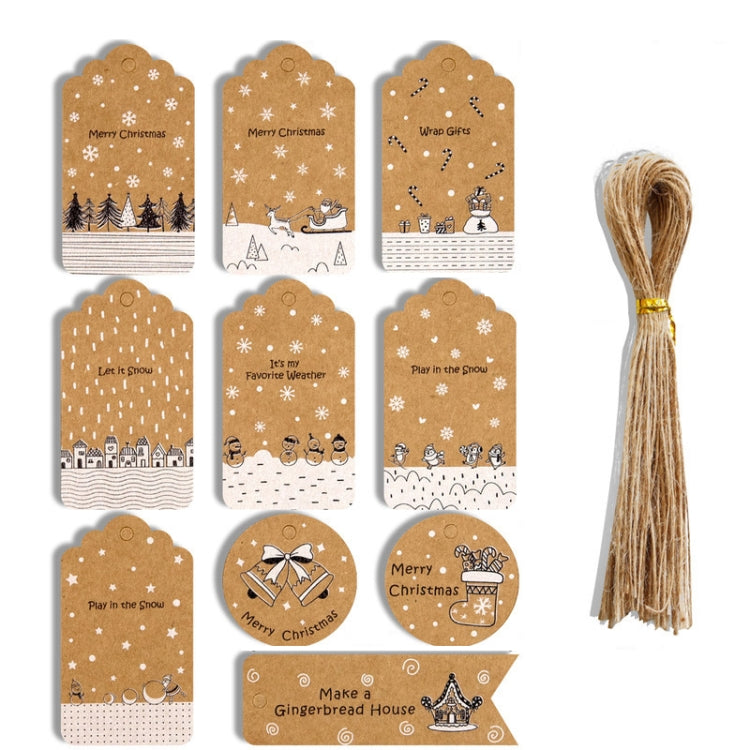 2 Packs 50pcs/set Christmas Kraft Paper Tags Gift Wrapping Paper Labels, Series 1, Series 2, Series 3, Series 4, Series 5, Series 6, Series 7, Series 8, Series 9, Series 10, Series 11, Series 12, Series 13, Series 14